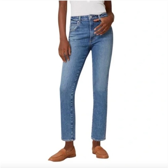 AMO Chelsea Crop Hope High Rise Straight Jeans in hope 24 - Picture 1 of 11
